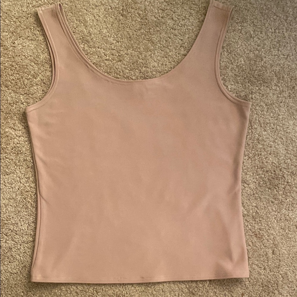 Tan Fitted Sleeveless Tank Top